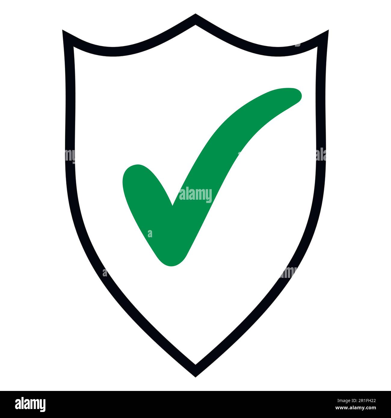 Scudo segno di spunta il logo design icona agli elementi del modello Illustrazione Vettoriale