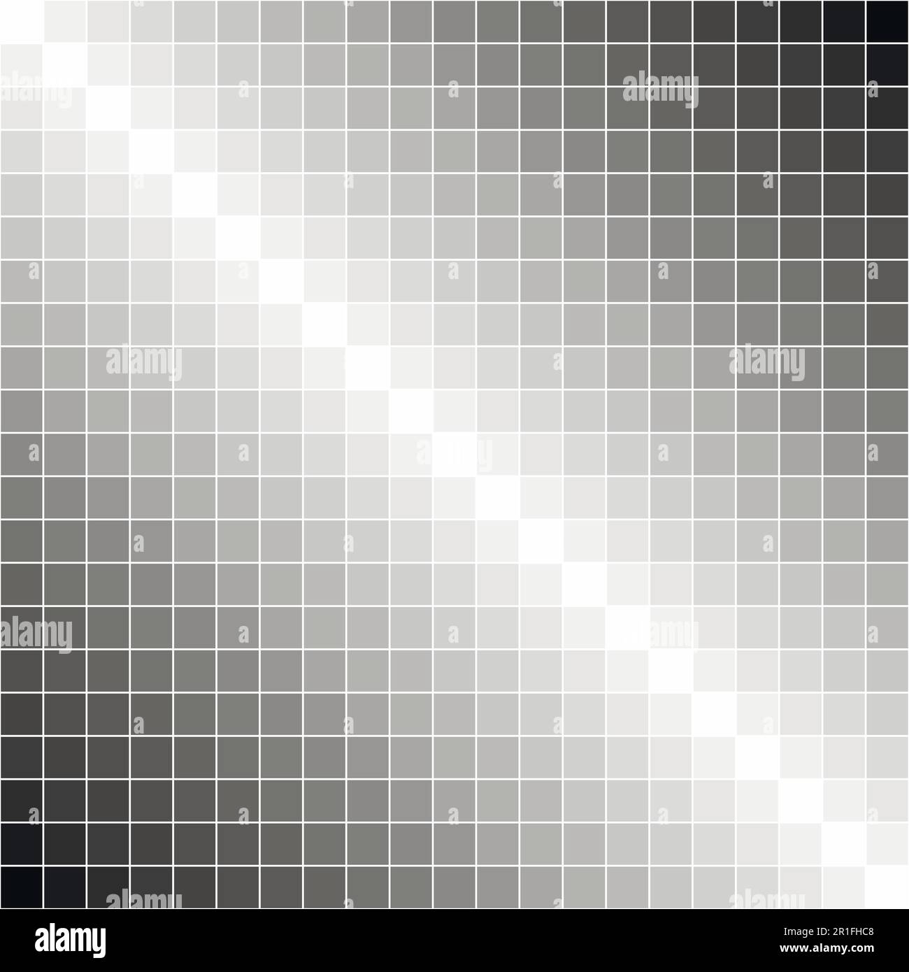Sfondo pixel, un gradiente da nero a bianco smantellato per pixel quadrati, il vettore di strisce diagonali gradiente grigio Illustrazione Vettoriale