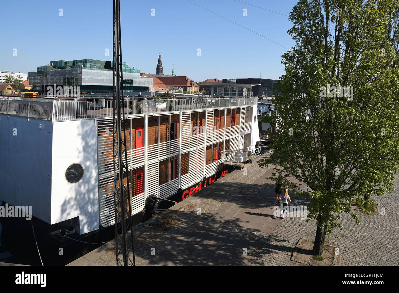 Maggio 13,2023/ CPH soggiorno hotel vista della sposa langro e nero dimond reale biblioteca e vew del canale di Copenaghen capitale danese Copenhagen Danimarca. (Foto.Francis Joseph Dean/immagini del decano) Foto Stock
