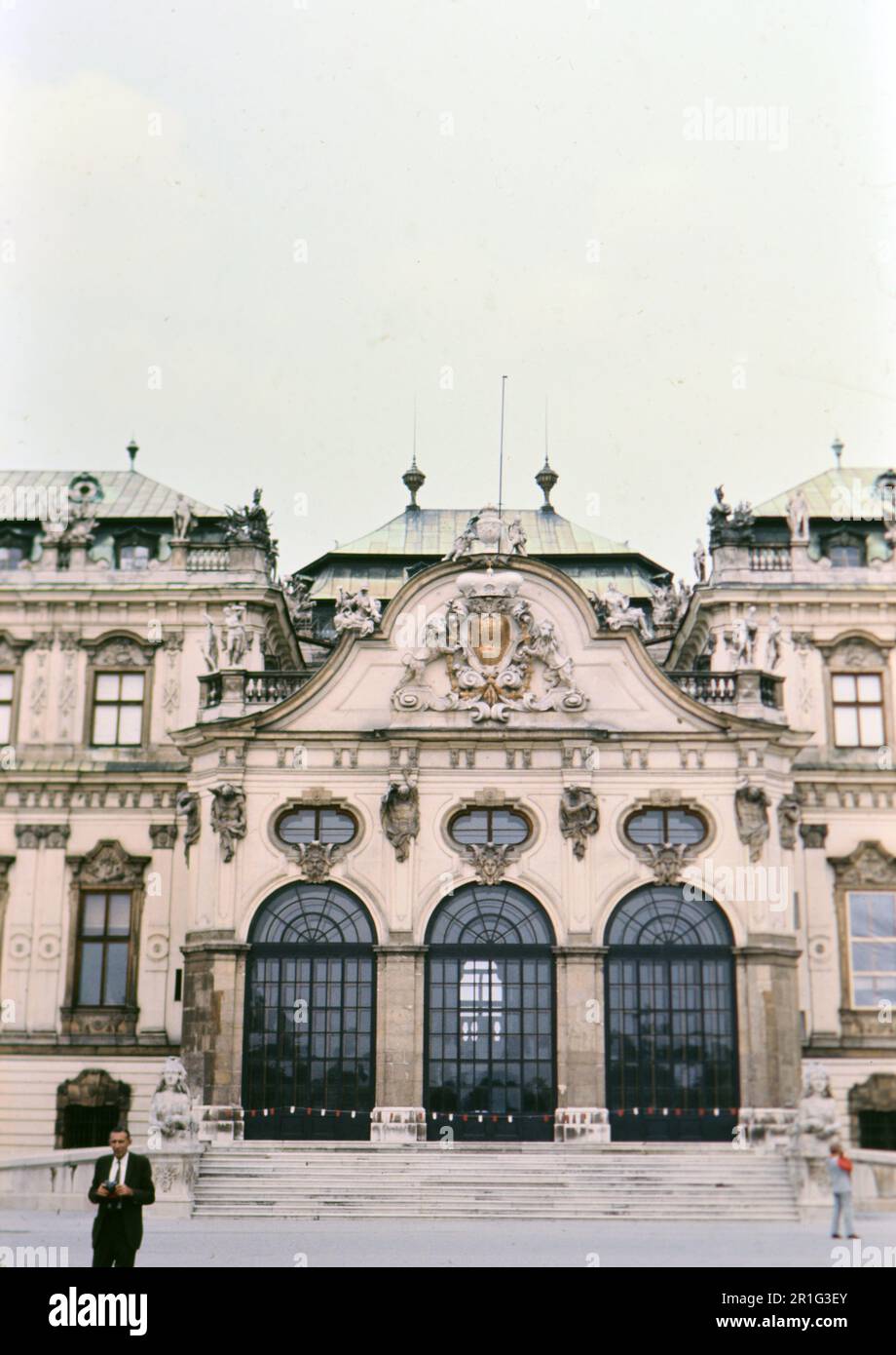 Facciata del Palazzo Belvedere a Vienna Austria ca. 1972 Foto Stock