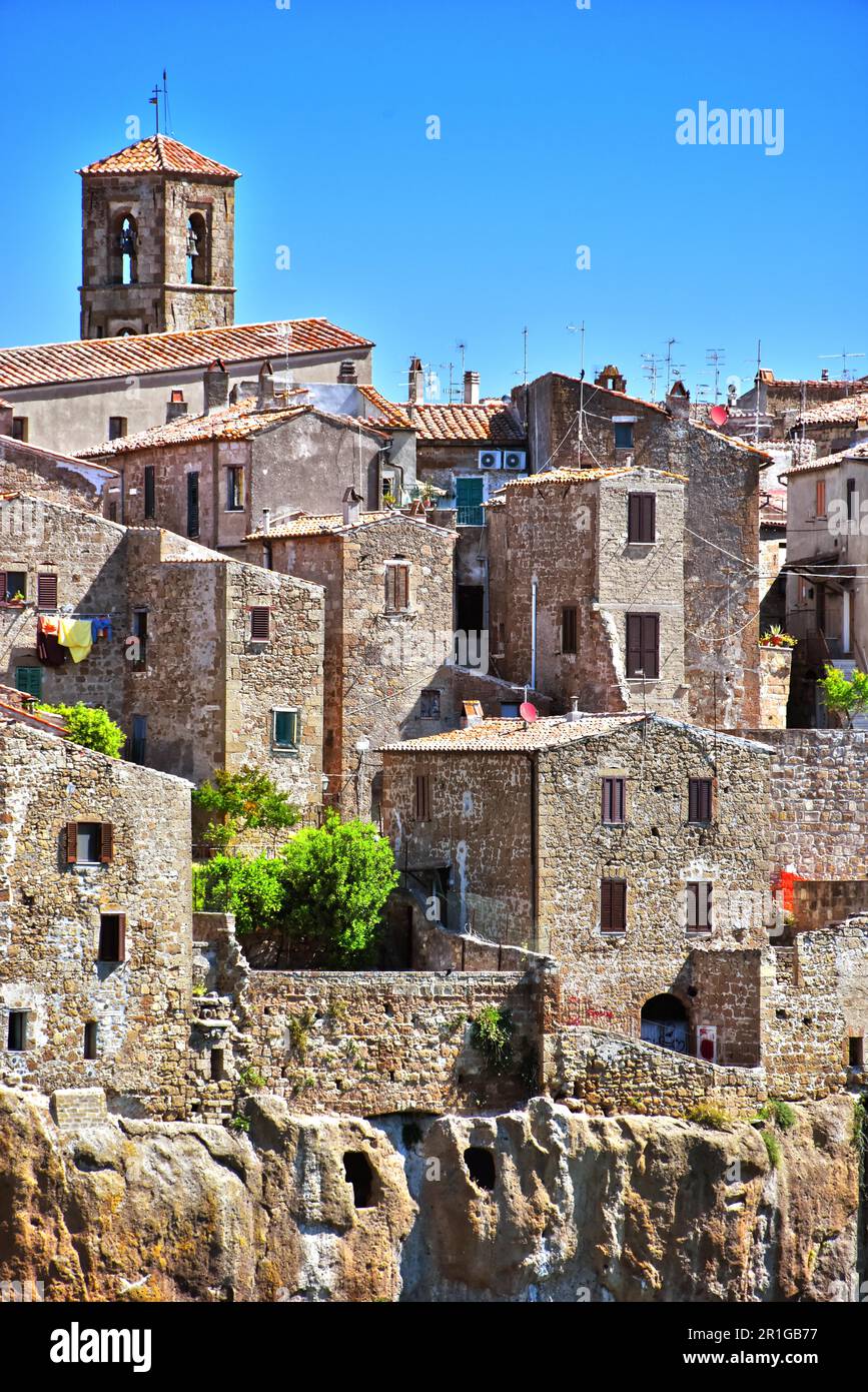 Città di Pitigliano in provincia di Grosseto in Toscana, Italia Foto Stock