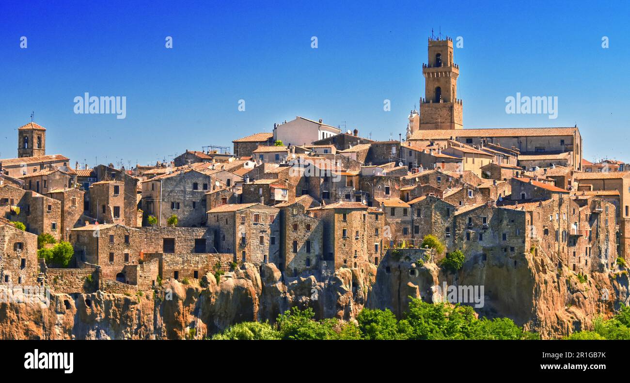 Città di Pitigliano in provincia di Grosseto in Toscana, Italia Foto Stock