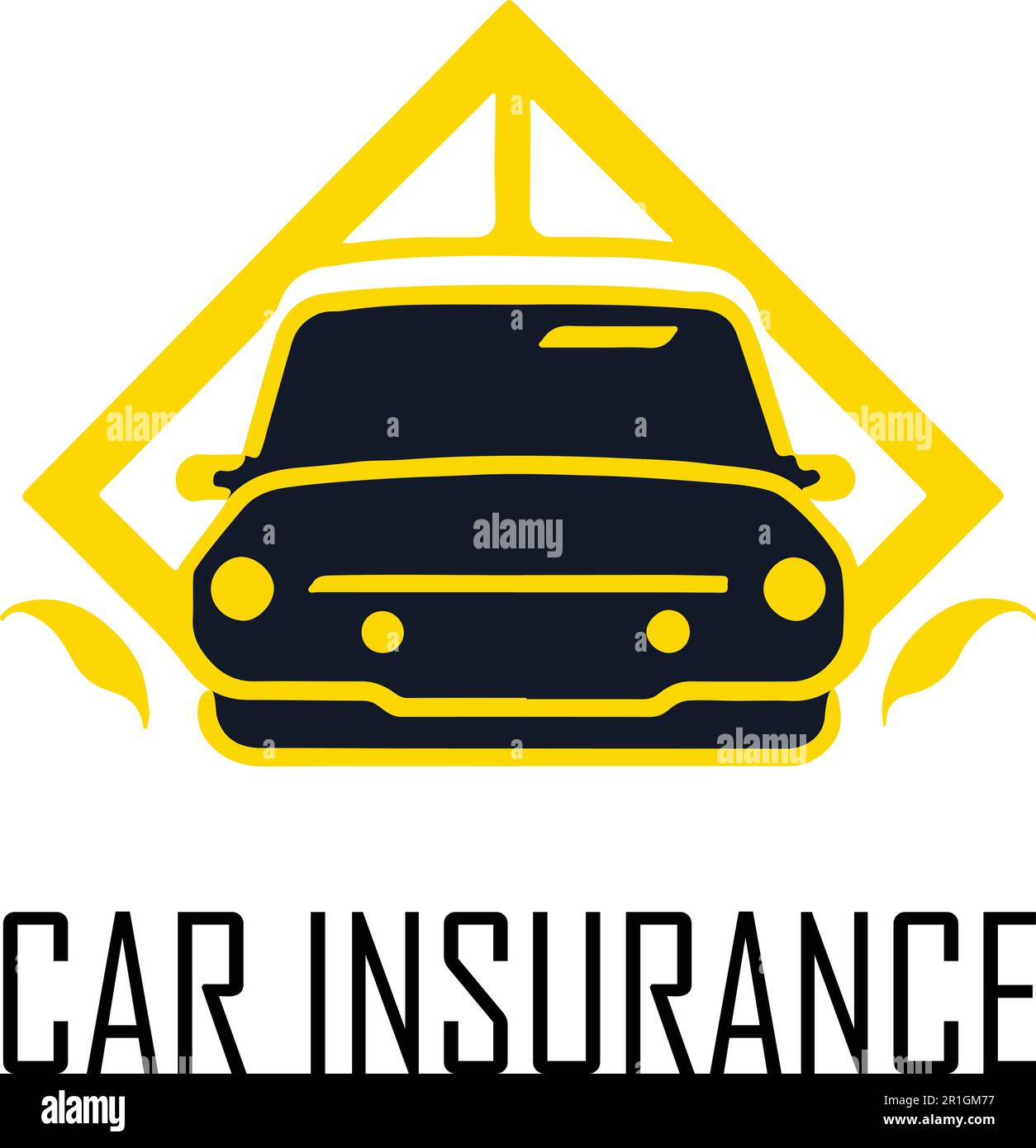 Questo modello di logo assicurativo per auto presenta un design audace e moderno che trasmette un senso di affidabilità e protezione. Illustrazione Vettoriale