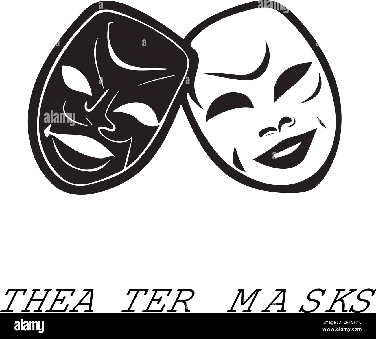 Theater Masks Logo Template è un file vettoriale che presenta le iconiche maschere teatrali della commedia e della tragedia. Questo modello è perfetto per qualsiasi co-teatro Illustrazione Vettoriale