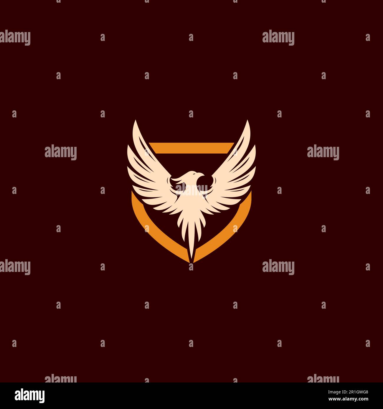 Logo Phoenix e Shield o design a icone Illustrazione Vettoriale