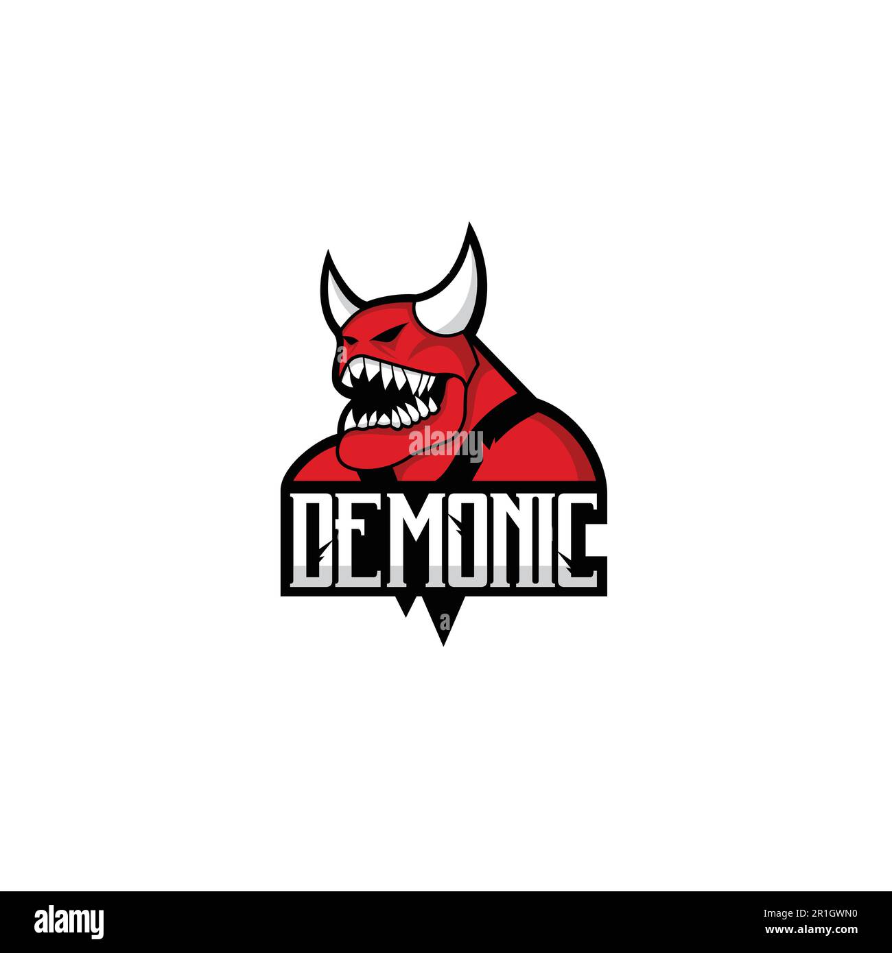 Logo demonico o design del carattere Illustrazione Vettoriale