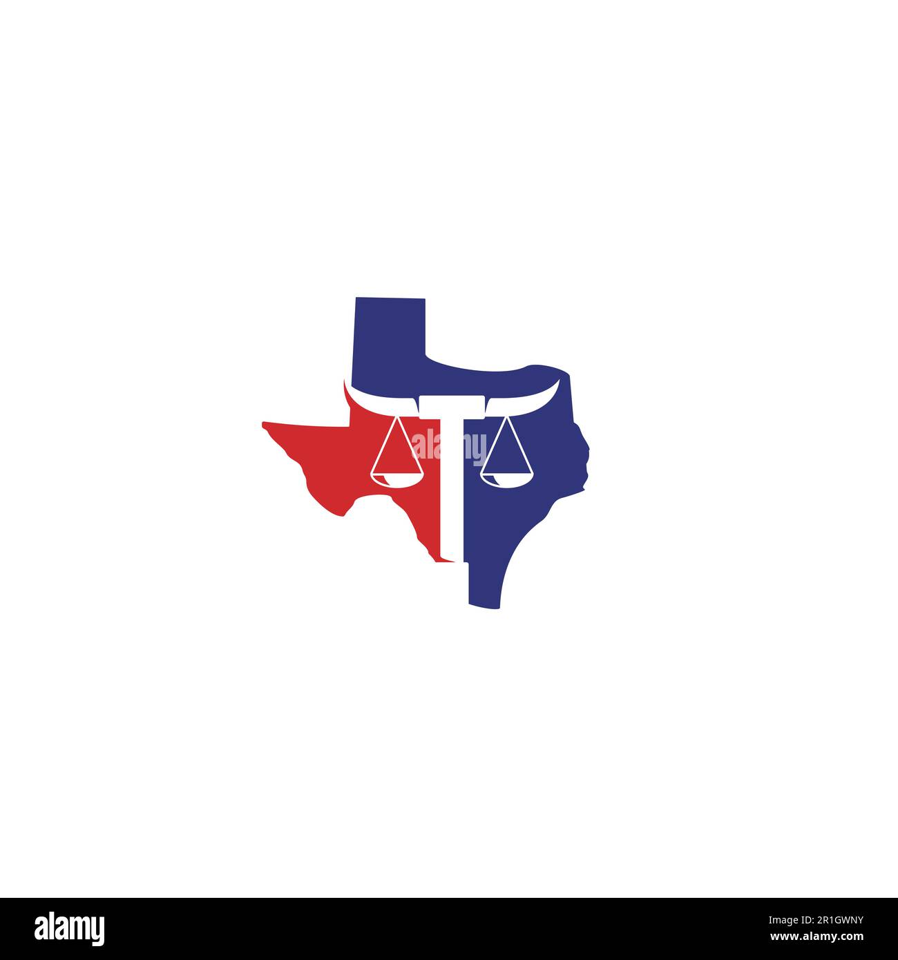 Texas Law logo o icona design Illustrazione Vettoriale
