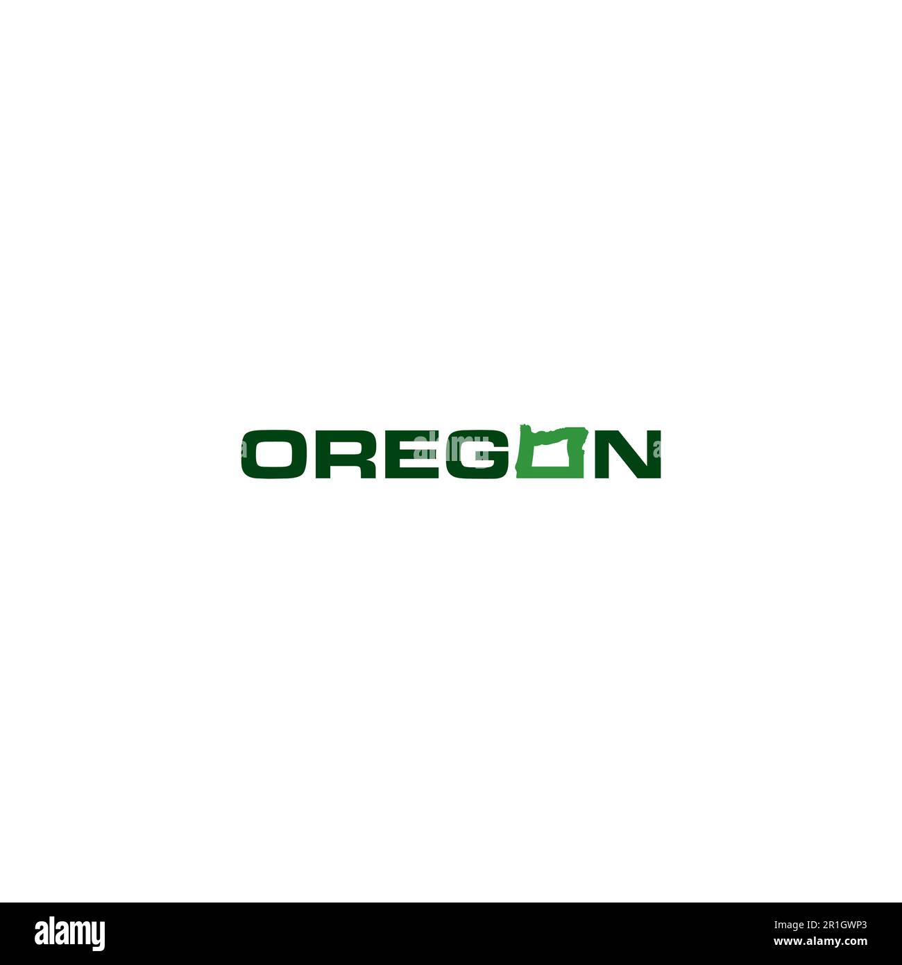 Logo Oregon o design con marchio Illustrazione Vettoriale
