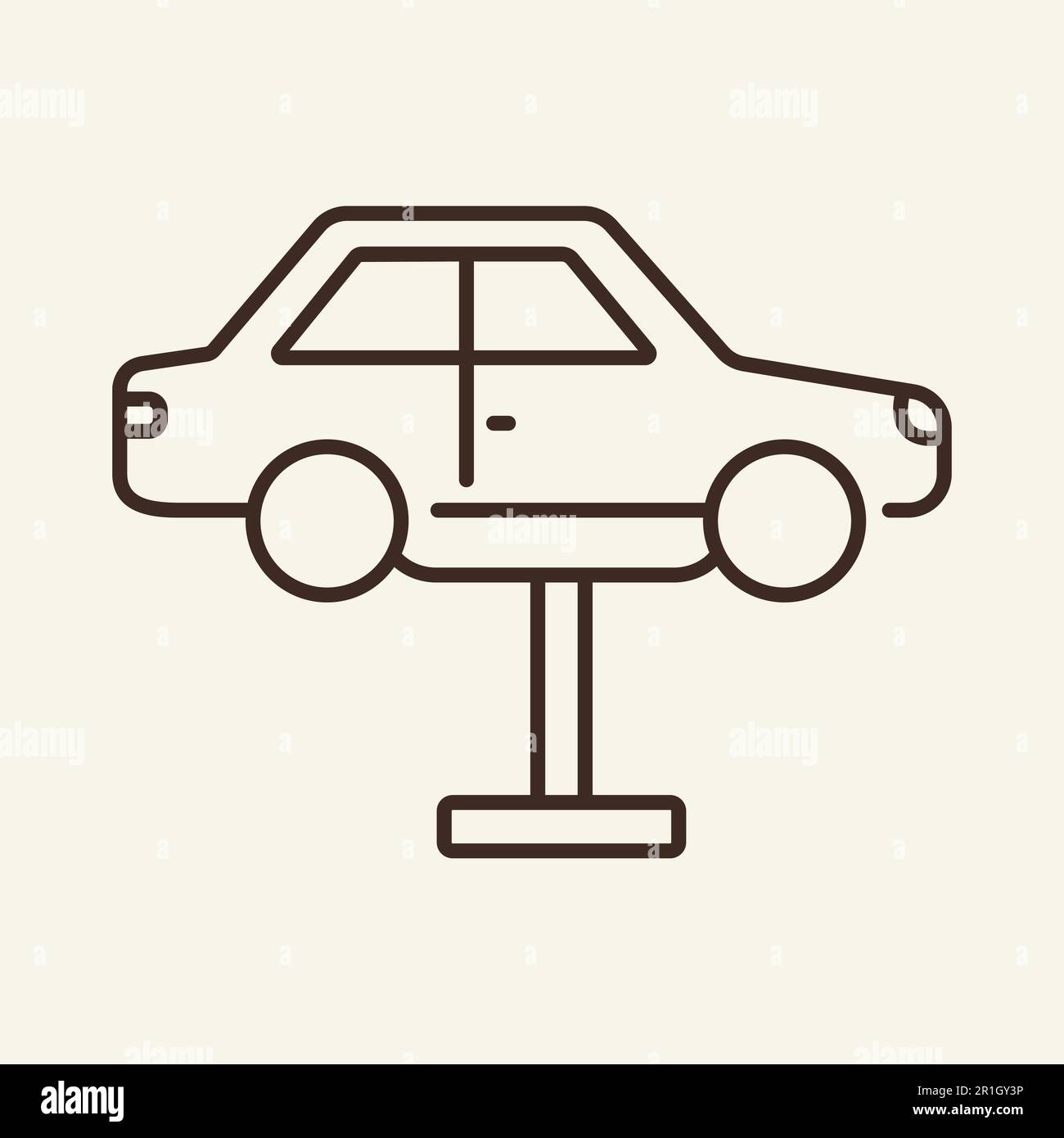 Icona della linea sollevata della macchina Illustrazione Vettoriale