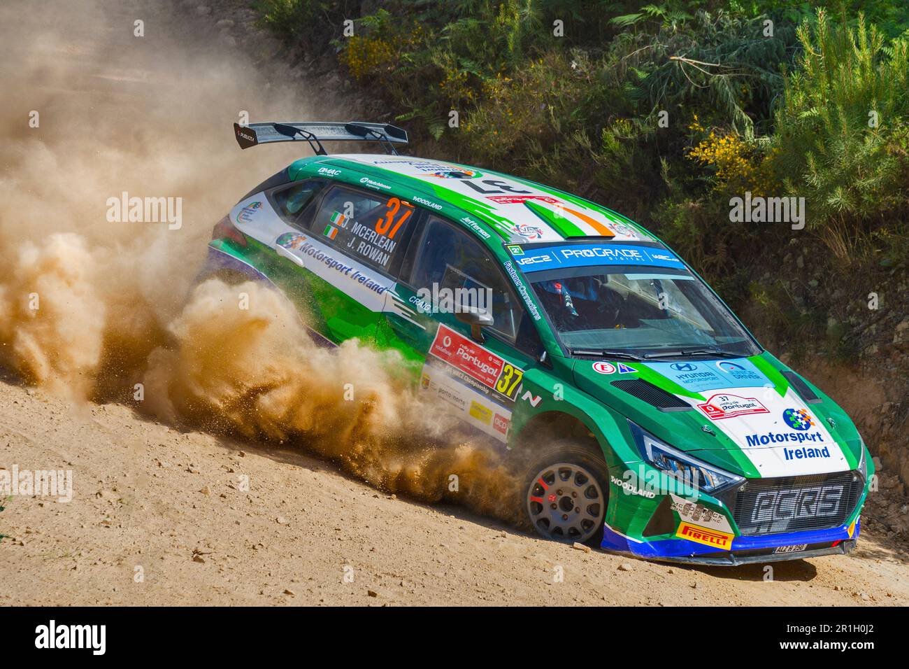 Hyundai #37 guidato da J.Mcerlean nella terza giornata del Rally WRC Portogallo 2023 ad Amarante (Jose Salgueiro/SPP) Credit: SPP Sport Press Photo. /Alamy Live News Foto Stock