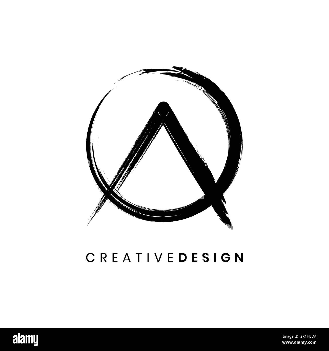 Pennello di lusso naturale lettera Tratto Un logo vettore di design Illustrazione Vettoriale