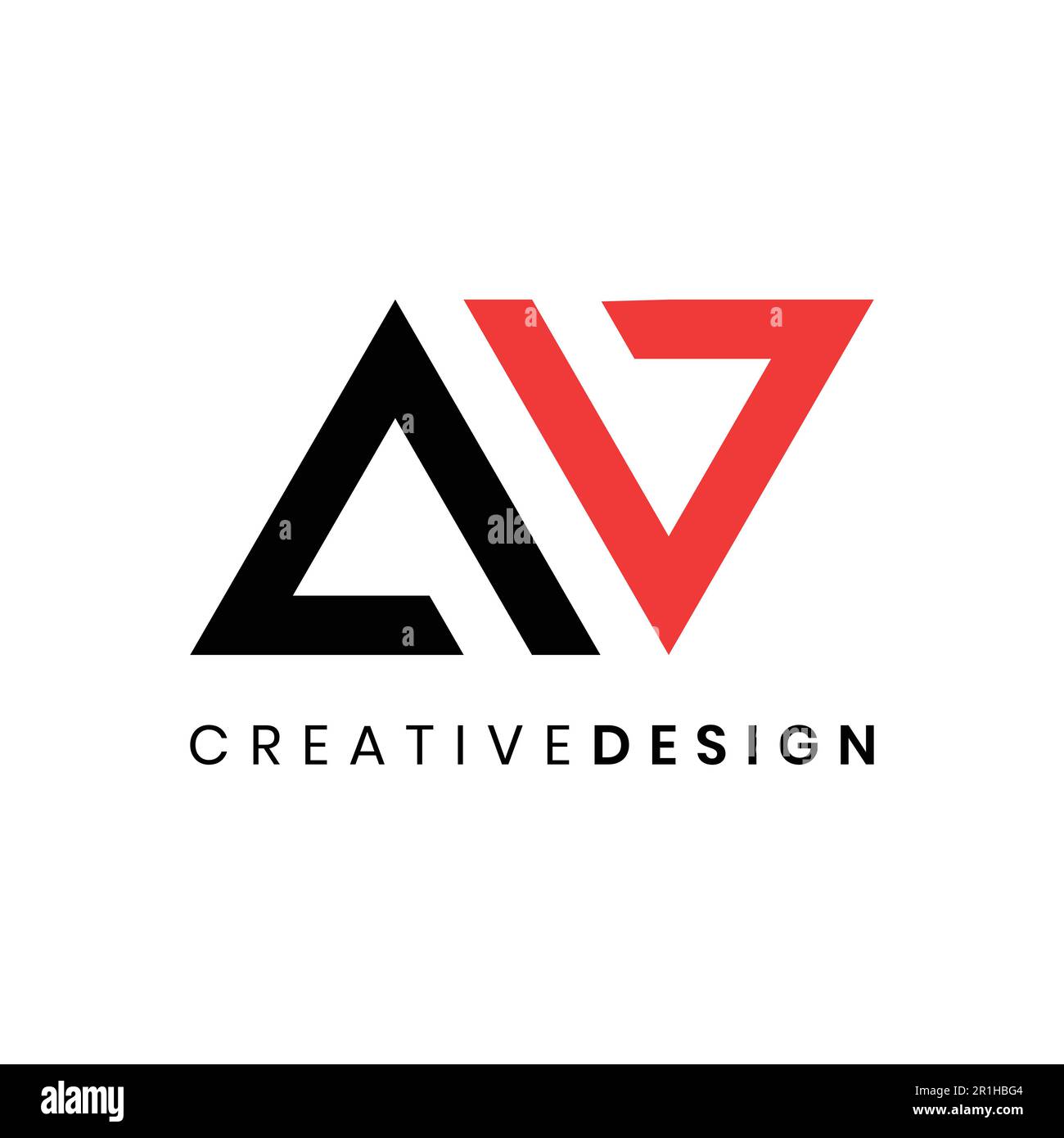 Disegno geometrico e astratto del logo AV iniziale Illustrazione Vettoriale