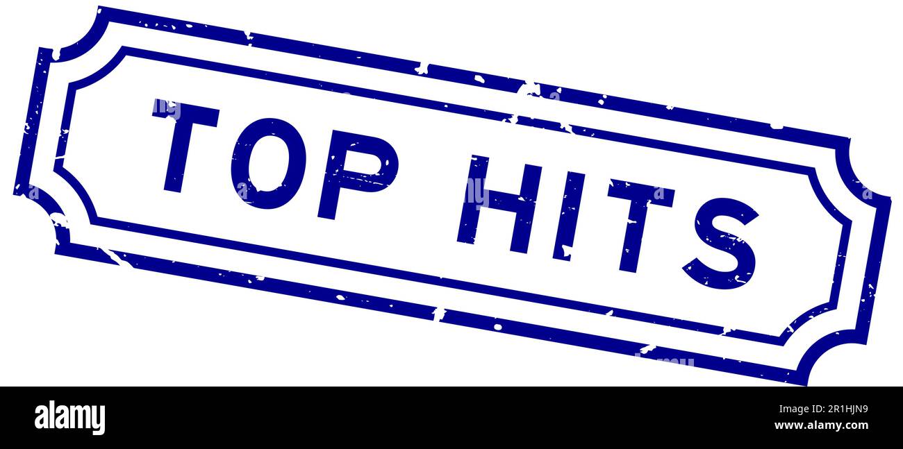 La parte superiore blu grunge colpisce il bollo di guarnizione di gomma di parola sullo sfondo bianco Illustrazione Vettoriale