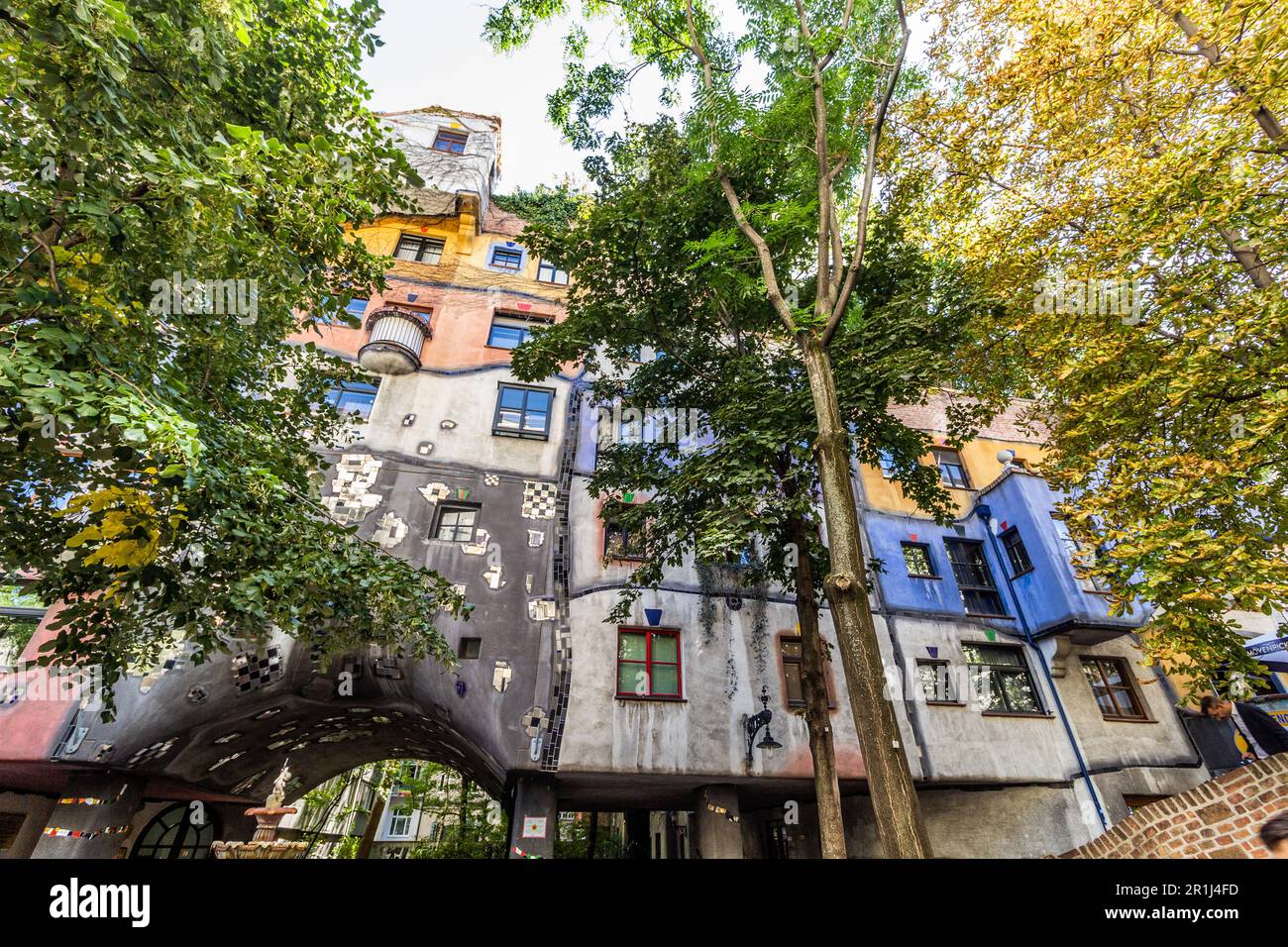 VIENNA, AUSTRIA - 9 SETTEMBRE 2021: Casa Hundertwasser a Vienna, Austria Foto Stock