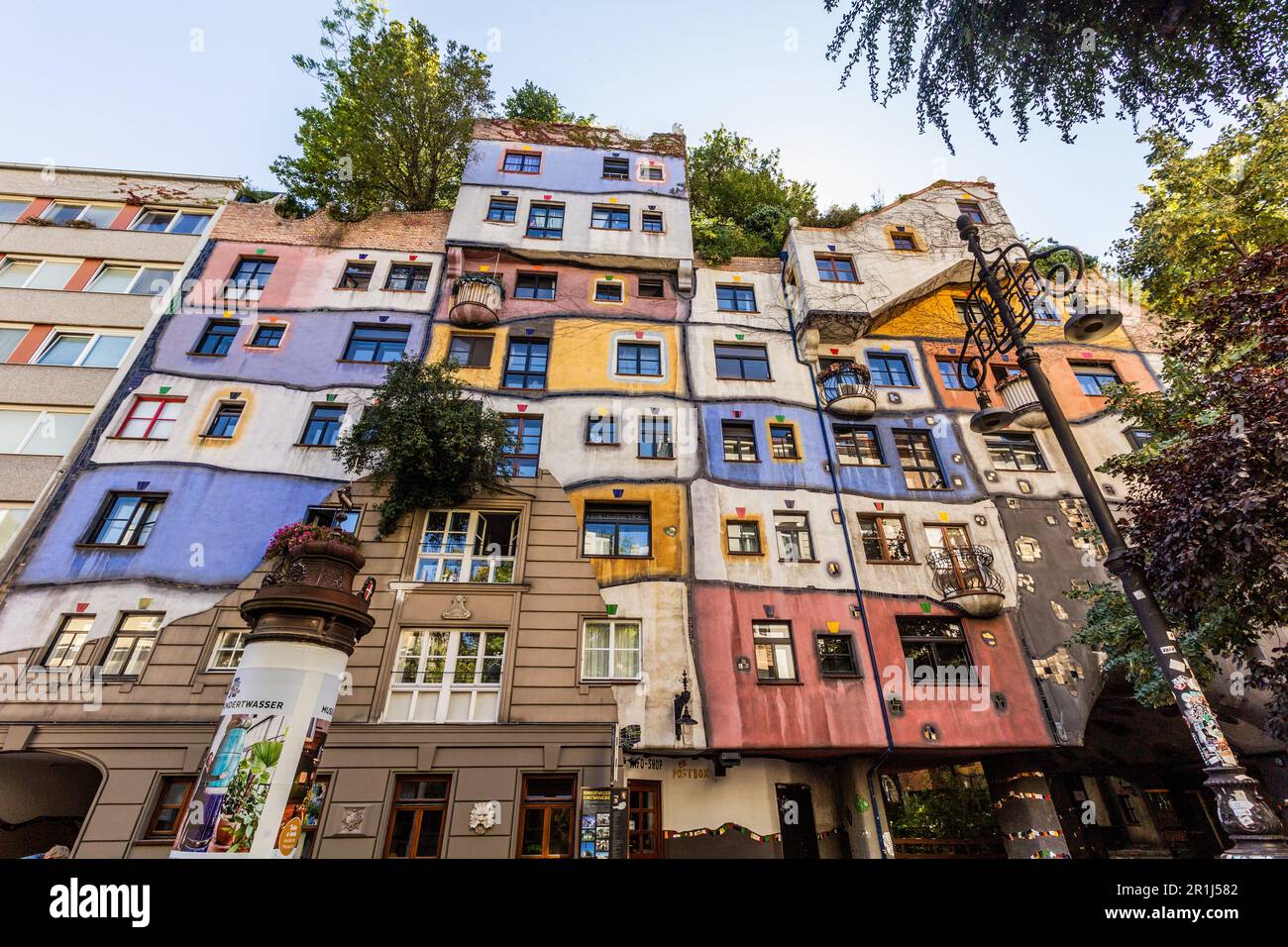 VIENNA, AUSTRIA - 9 SETTEMBRE 2021: Casa Hundertwasser a Vienna, Austria Foto Stock