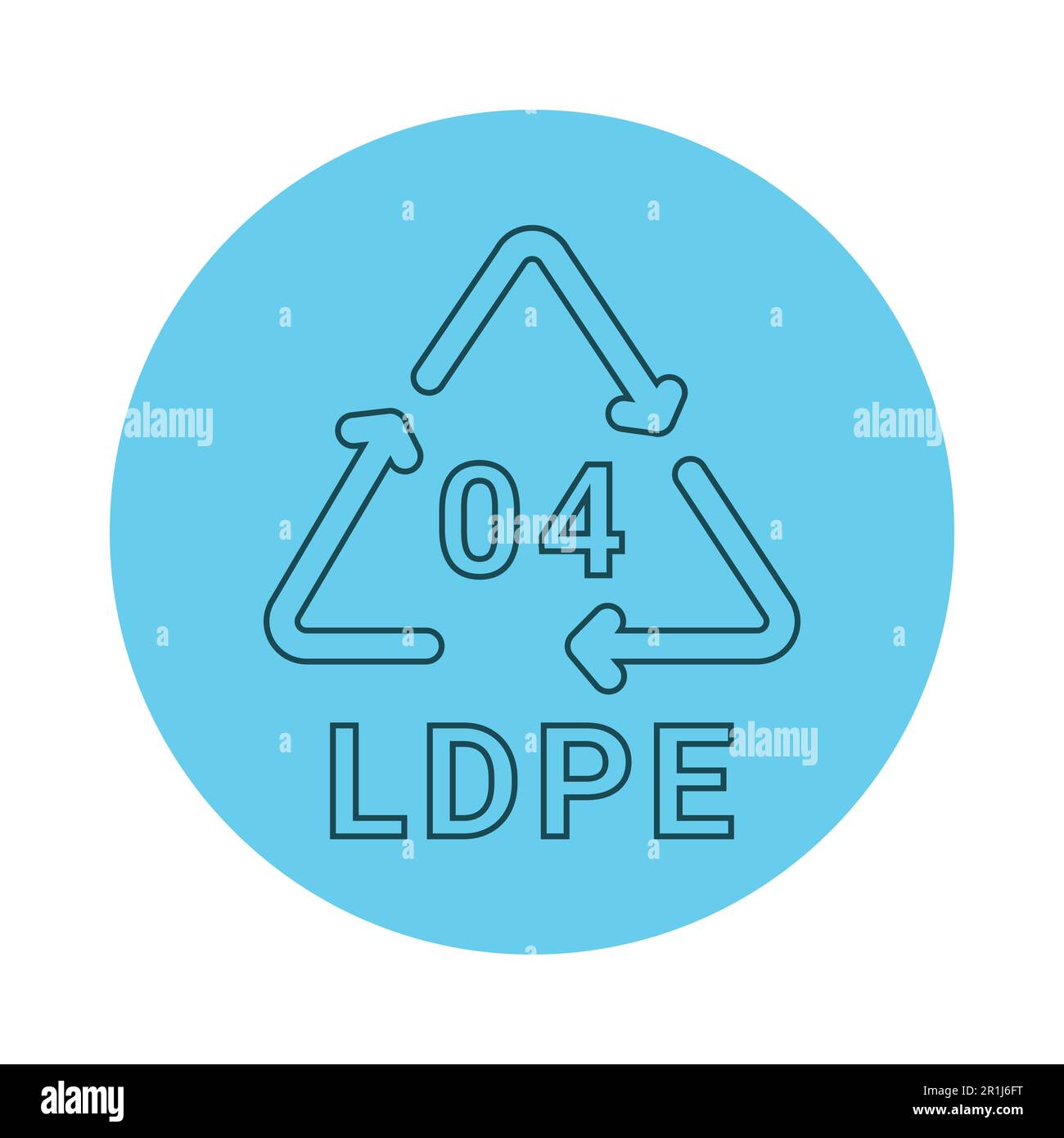 Codice di riciclaggio della plastica LDPE 04 icona di linea. Codice di  consumo. Tratto modificabile Immagine e Vettoriale - Alamy