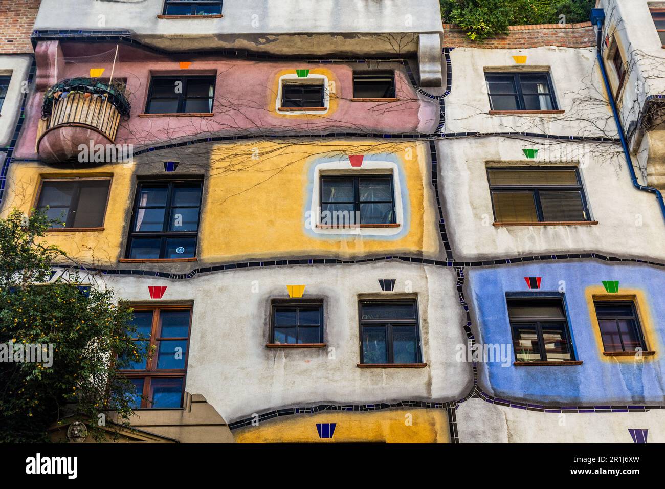 VIENNA, AUSTRIA - 9 SETTEMBRE 2021: Casa Hundertwasser a Vienna, Austria Foto Stock