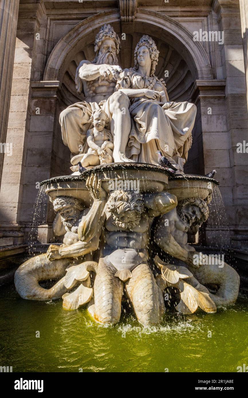 VIENNA, AUSTRIA - 9 SETTEMBRE 2021: Fontana Albrechtsbrunnen a Vienna, Austria Foto Stock