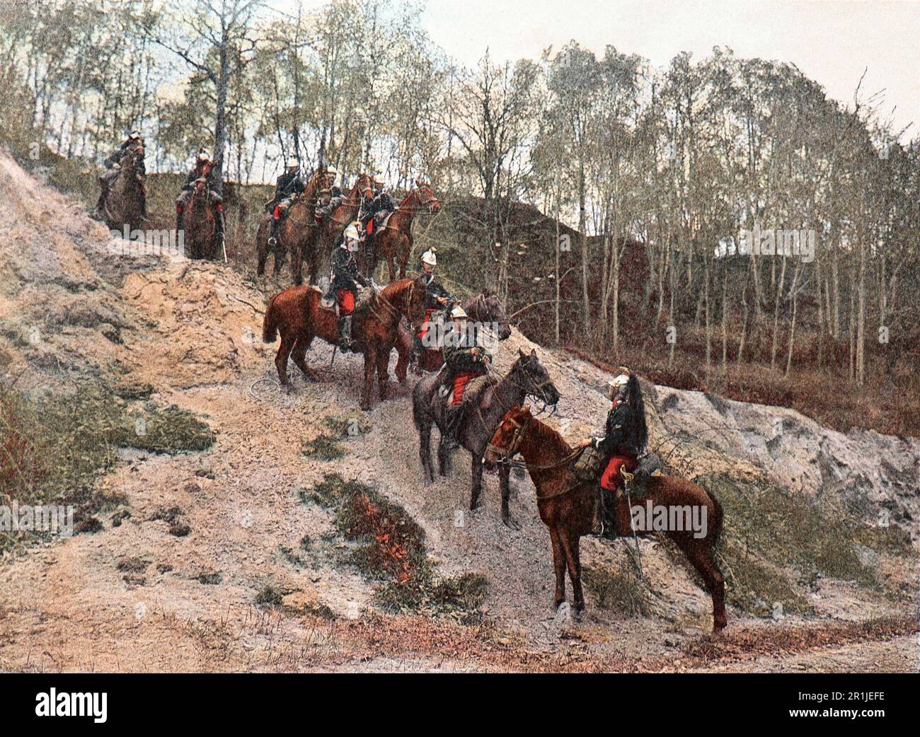 Immagini tratte dalla vita di un soldato, un album militare francese che risale al 1890 chiamato 'l'Album militaire' Foto Stock