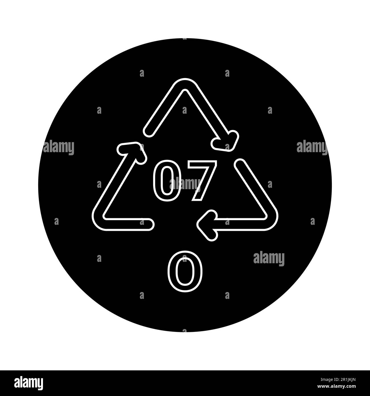 Codice di riciclaggio plastica icona linea PVC. Codice di consumo. Tratto modificabile. Illustrazione Vettoriale