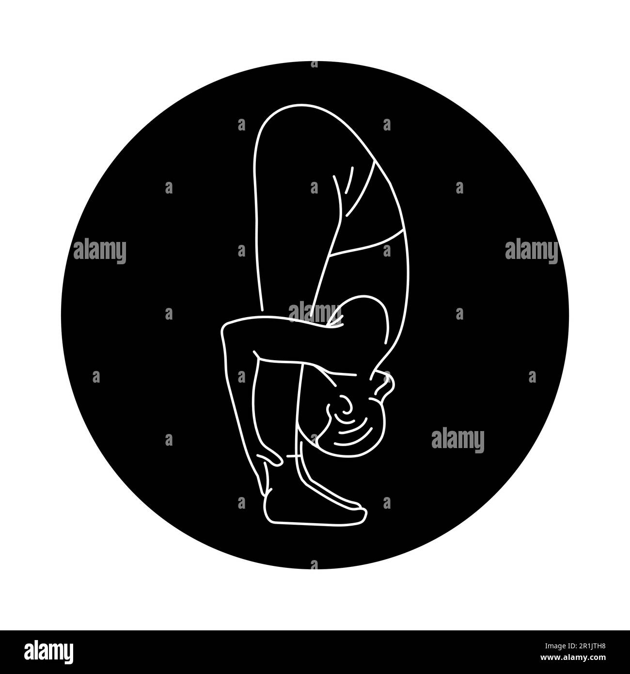 Uttttanasana Rabbit posa colore linea illustrazione. Pittogramma per pagina web, app mobile, promo. Illustrazione Vettoriale