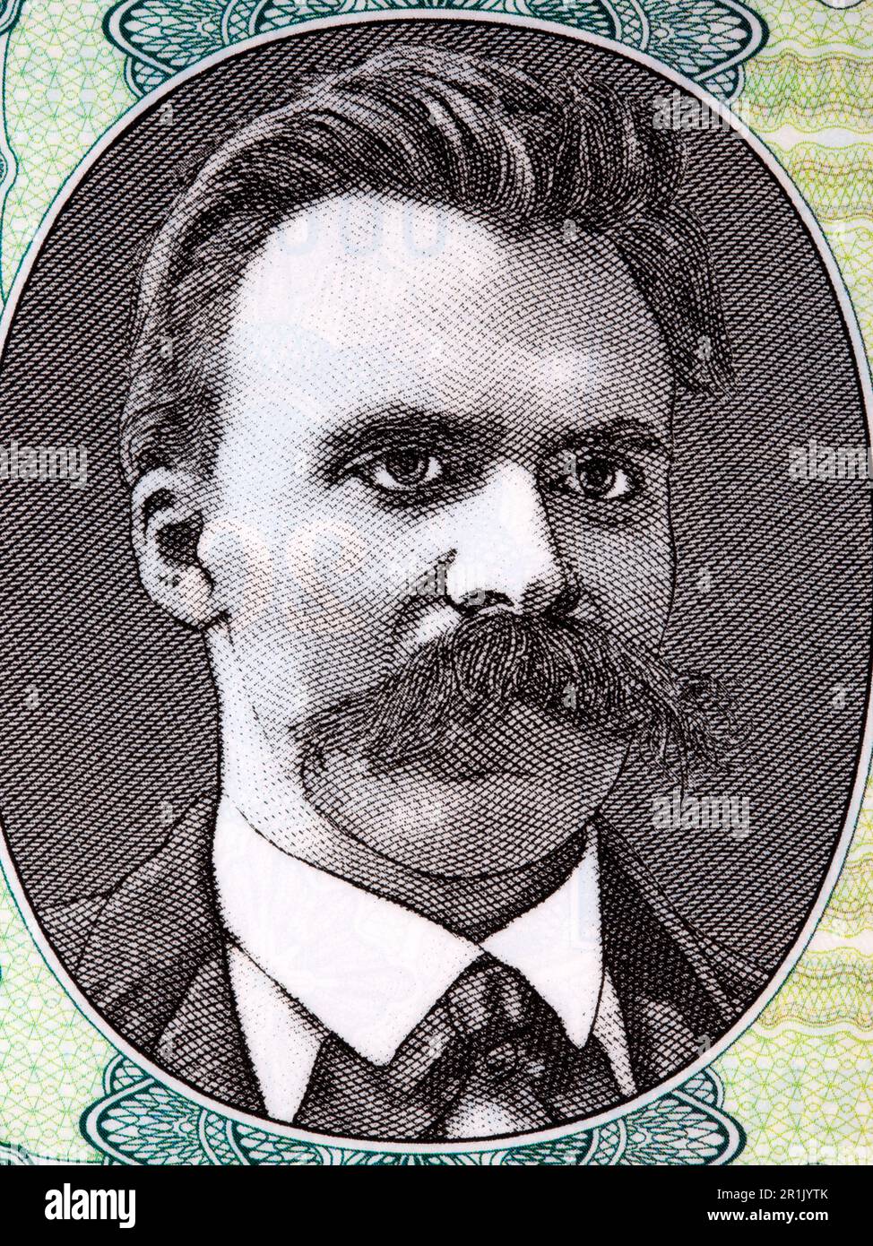 Friedrich Wilhelm Nietzsche un ritratto di denaro tedesco Foto Stock