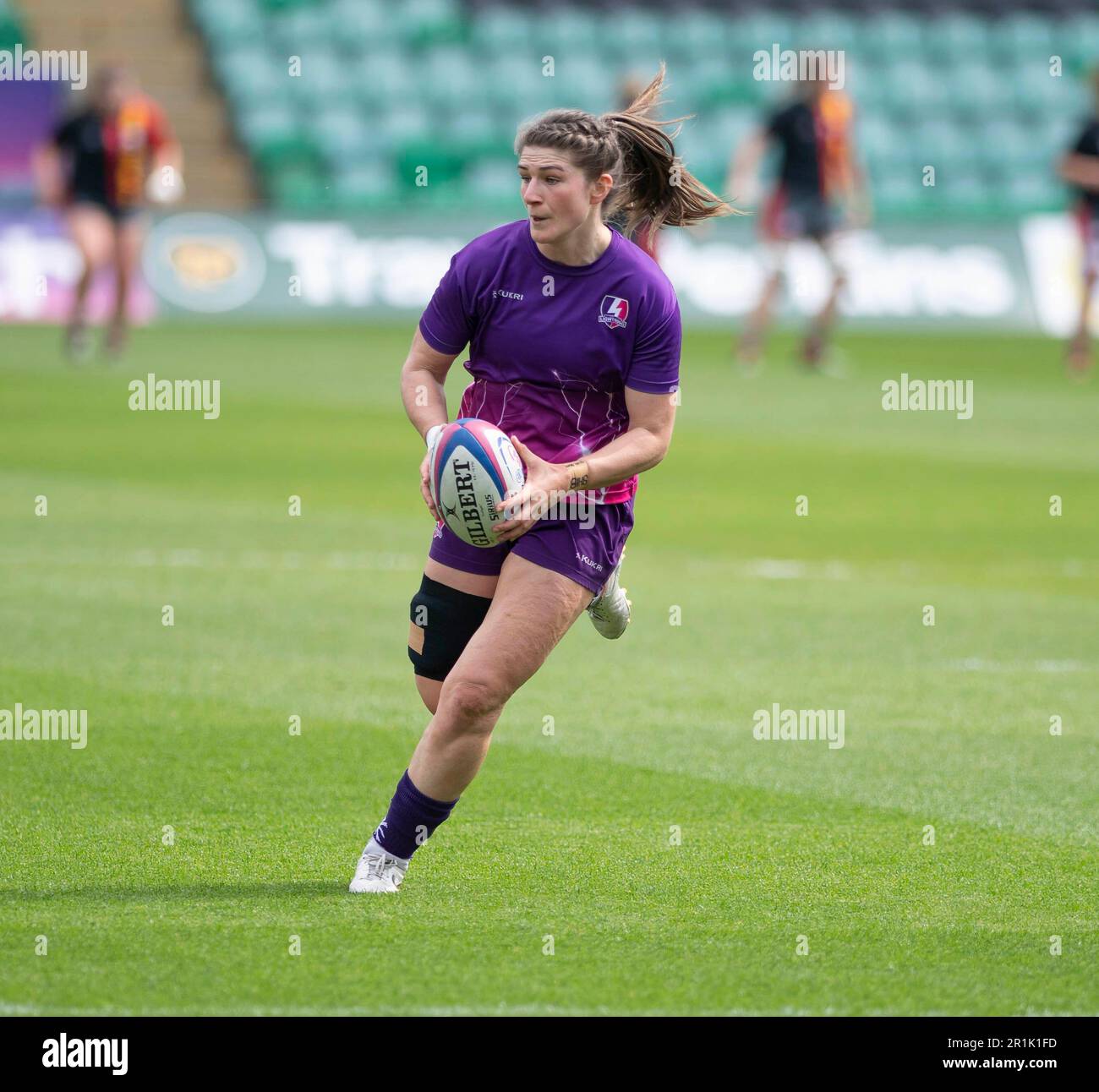 NORTHAMPTON, INGHILTERRA - MAY14:Helen Nelson di Loughborough Lightning Allianz Premier 15s match tra Loughborough Lightning e Gloucester-Hartpury ai Franklin's Gardens il 14 maggio 2023 a Northampton, Inghilterra . Foto Stock