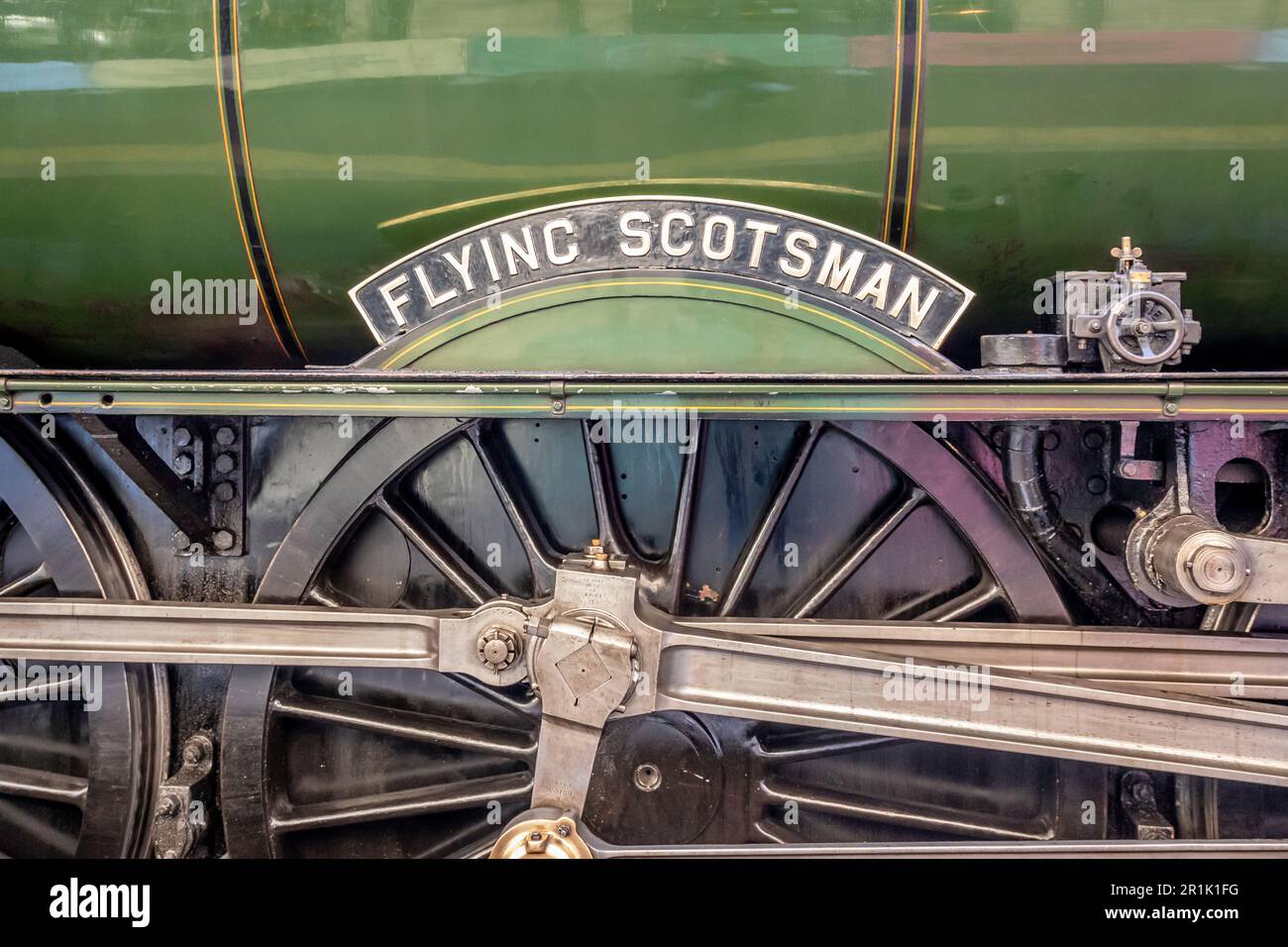 Targhetta di BR 'A3' 4-6-2 No. 60103 'Flying Scotsman', Kings Cross, Londra, Regno Unito Foto Stock