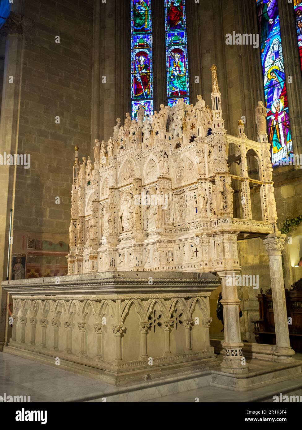 Cattedrale di Arezzo, presbiterio Arco di San Donato Foto Stock