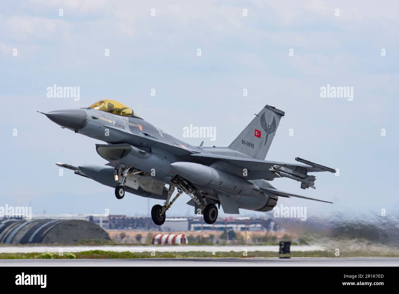 Konya aquila Anatolia 2023 Turchia 05 10 2023 F-16C blocco 40 Fighting Falcon decollo Konya aquila Anatolia Esercizi (90-0010) di 191 Filo hancer 'd Foto Stock