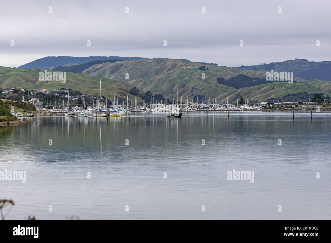 Porto di Porirua e Mana Marina Foto Stock