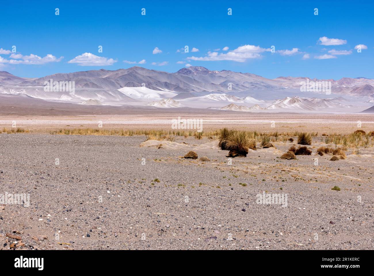Puna - avventura fuoristrada attraverso un paesaggio bizzarro ma bellissimo con un campo di pomice, rocce vulcaniche e dune di sabbia nel nord dell'Argentina Foto Stock