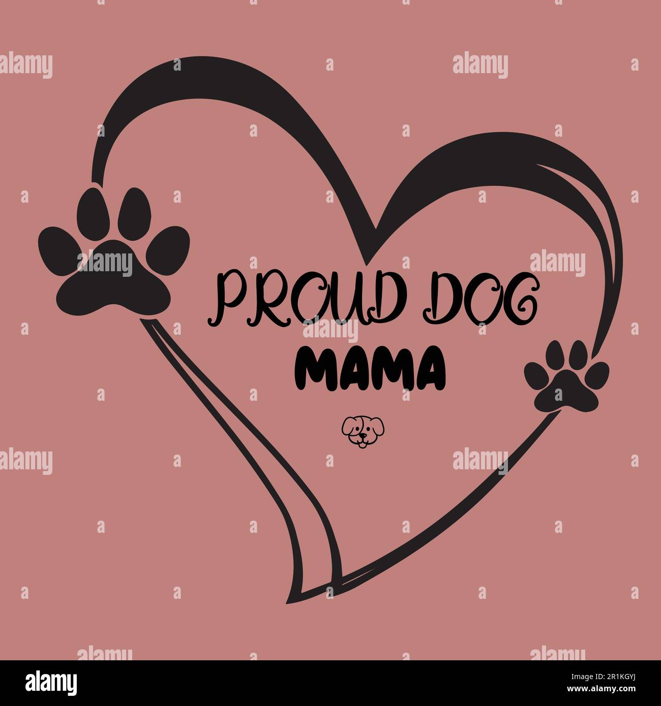Proud Dog Mama - T-shirt Dog Design Illustrazione Vettoriale