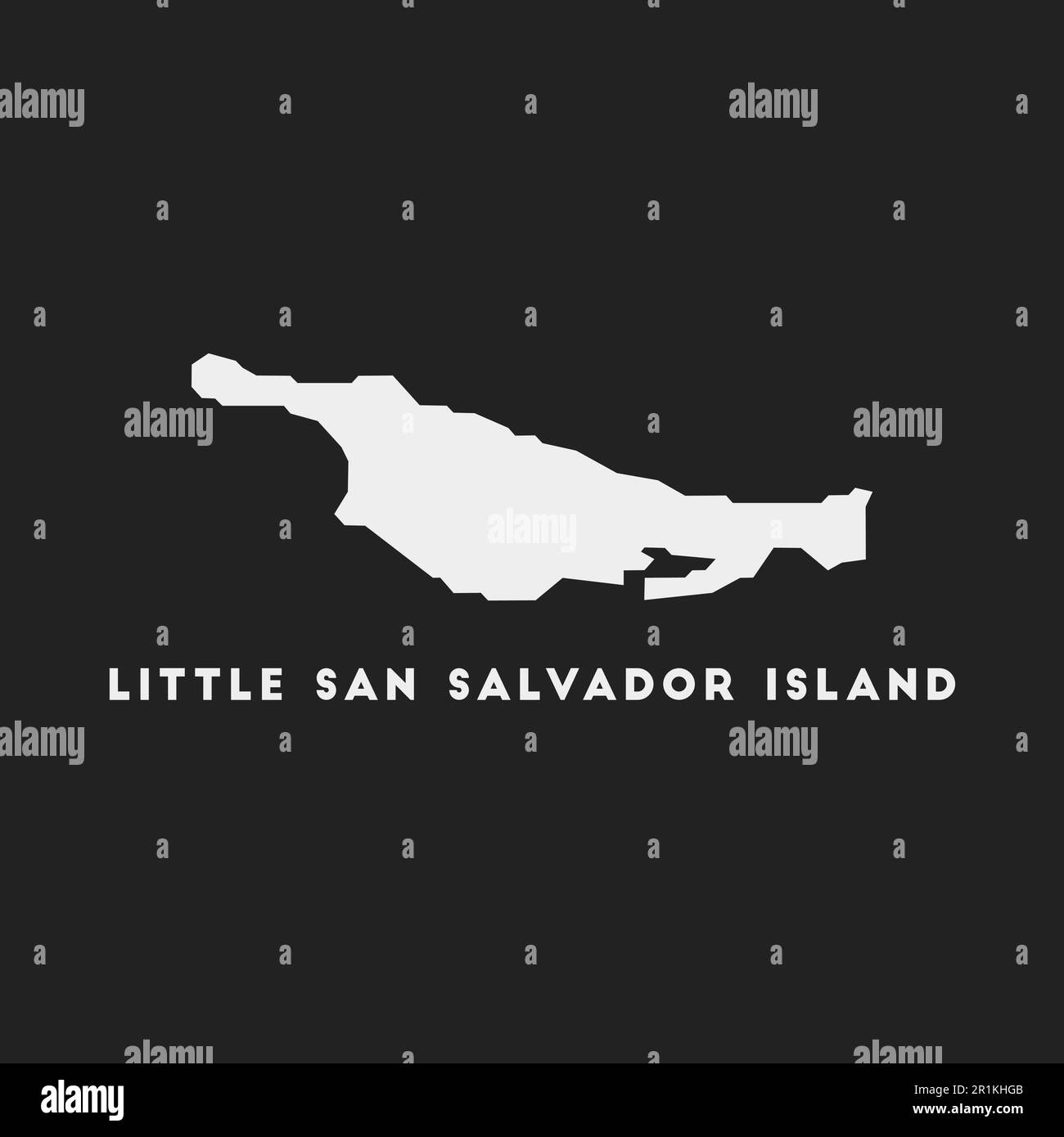 Piccola isola di San Salvador icona. Mappa su sfondo scuro. Elegante mappa di Little San Salvador Island con nome. Illustrazione vettoriale. Illustrazione Vettoriale