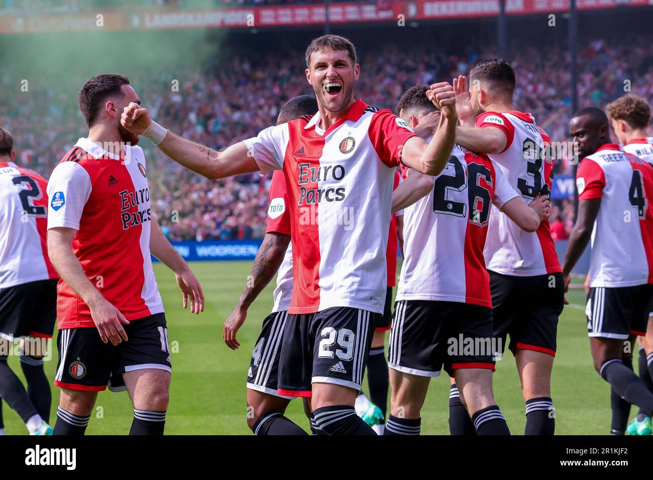 14-05-2023: Sport: Feyenoord v andare avanti ROTTERDAM, PAESI BASSI - MAGGIO 14: Oussama Idrissi (Feyenoord Rotterdam), Santiago Gimenez (Feyenoord Rotterdam Foto Stock