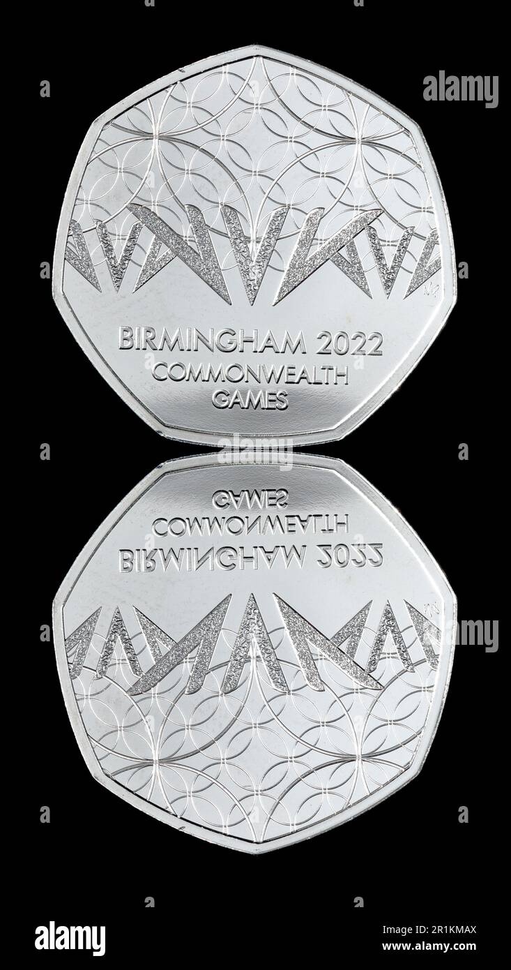 2022 50p per commemorare il Regno Unito che ospita i Giochi del Commonwealth Foto Stock