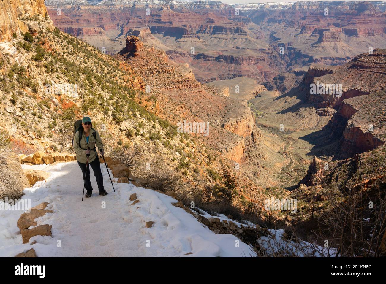 Lungo il sentiero dell'Angelo luminoso. Grand Canyon National Park, Arizona, Stati Uniti. Foto Stock