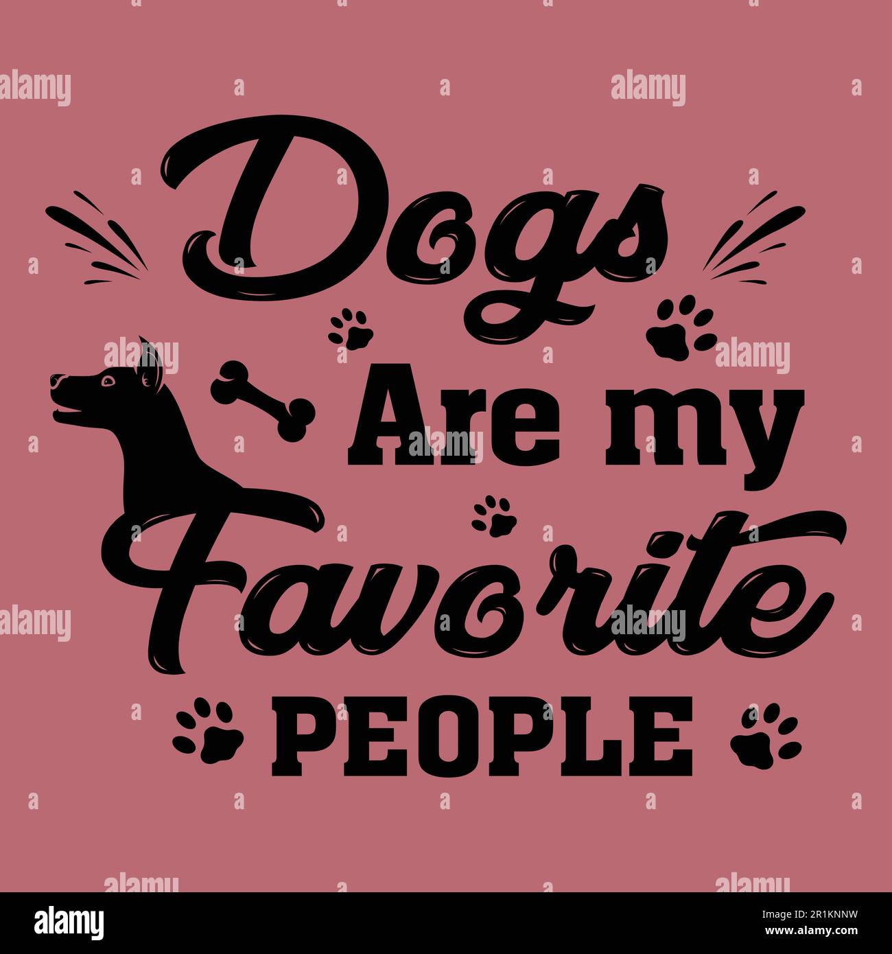 I cani sono la mia gente favorita - disegno della T-shirt dell'amante del cane Illustrazione Vettoriale