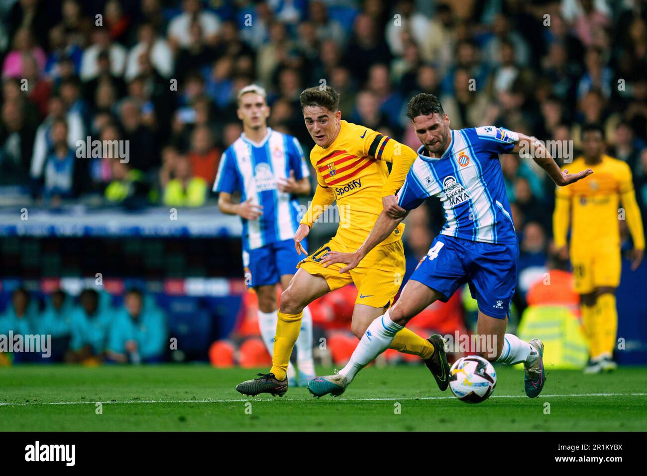 Cornellà de Llobregat, Spagna, 14 maggio 2023. Spagnolo la Liga: RCD Espanyol / FC Barcellona. Credit: JG/Alamy Live News Foto Stock