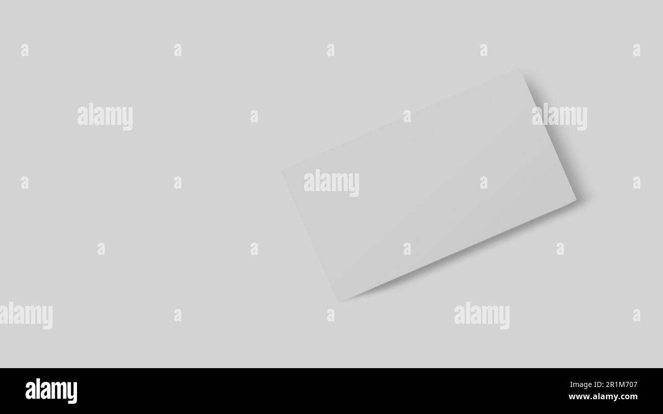 Cancelleria con branding vuota isolata in grigio come modello per la presentazione del design delle identità. Foto Stock