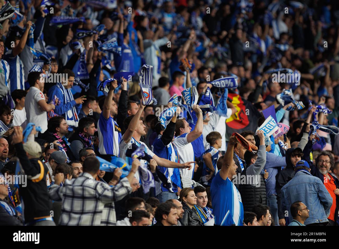 Barcellona, Spagna. 14th maggio, 2023. Espanyol tifosi durante la partita di LaLiga tra RCD Espanyol e FC Barcellona allo stadio RCDE di Barcellona, Spagna. Credit: Christian Bertrand/Alamy Live News Foto Stock