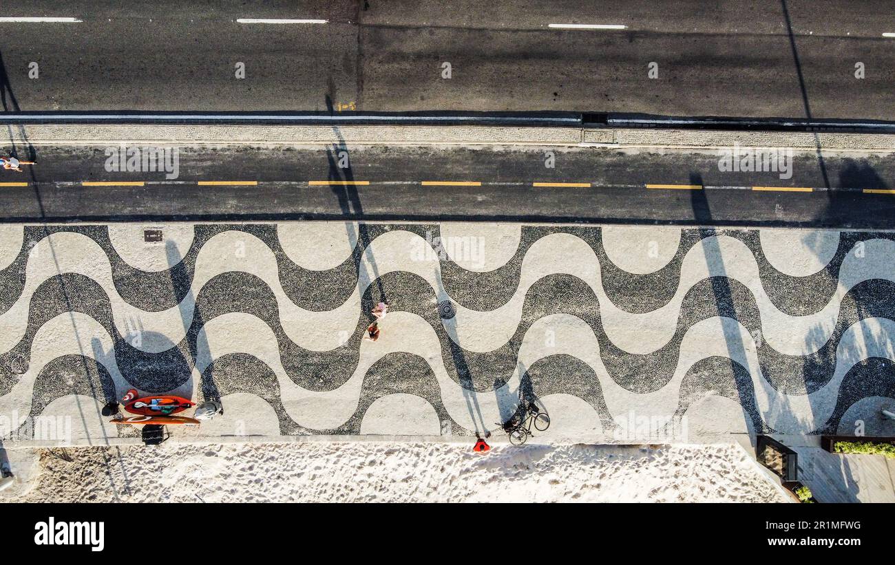 Immagine aerea della spiaggia di Copacabana a Rio de Janeiro, Brasile. Foto Stock