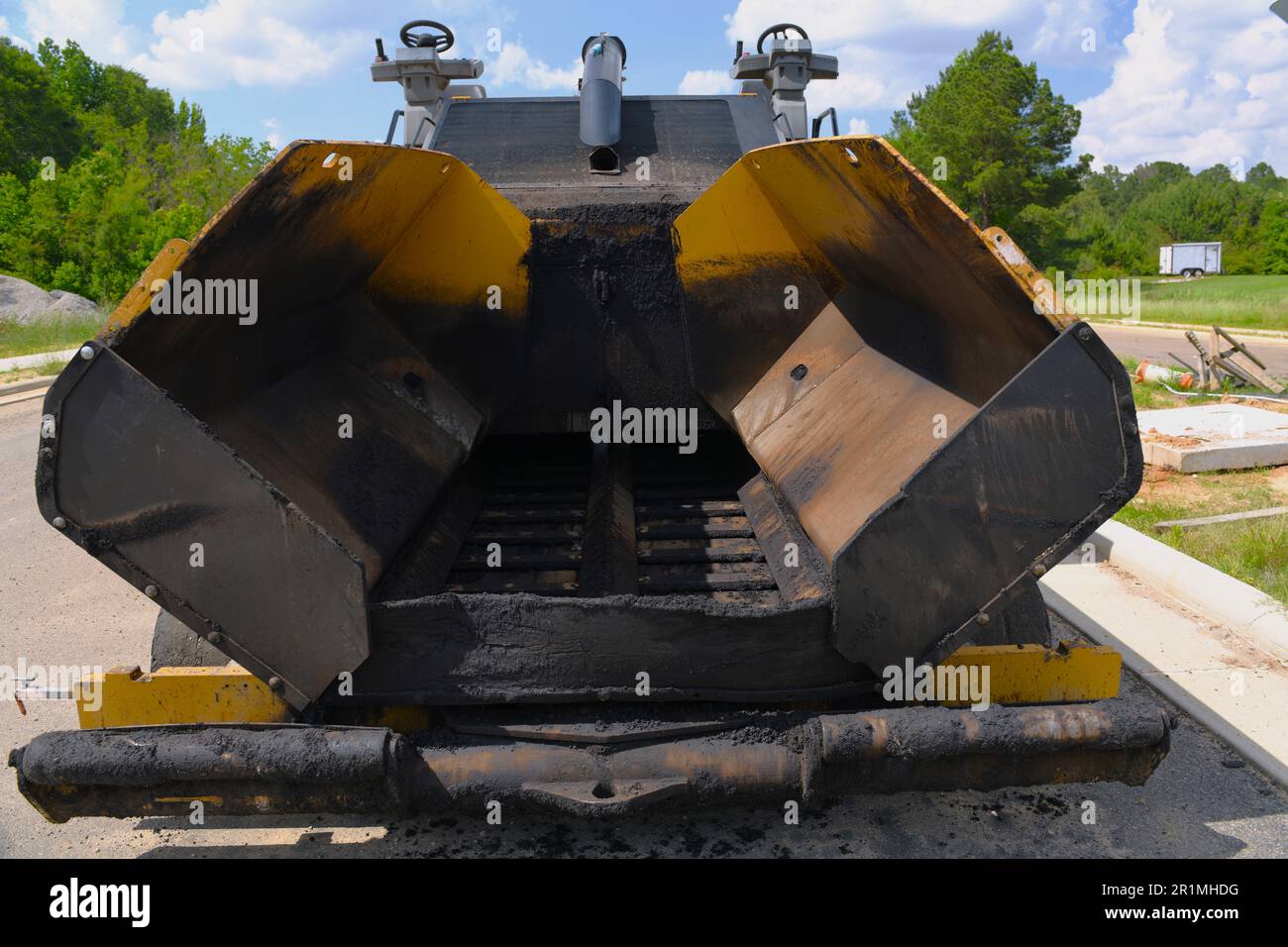 Asfaltatrice Caterpillar AP1000F. Foto Stock