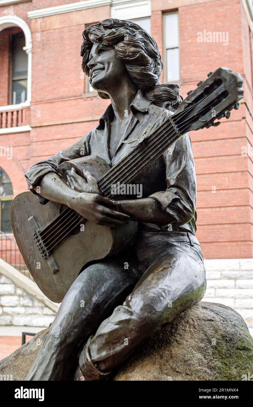 Tennessee Sevier County Courthouse Sevierville, statua di Dolly Parton, Foto Stock
