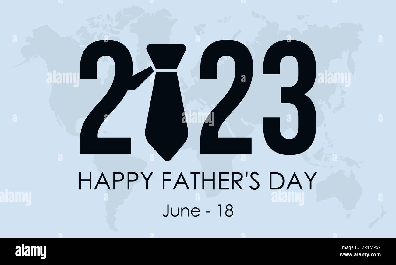 2023 modello di illustrazione vettoriale di celebrazione del giorno del Padre del concetto. Vacanza osservato su ogni giugno Illustrazione Vettoriale