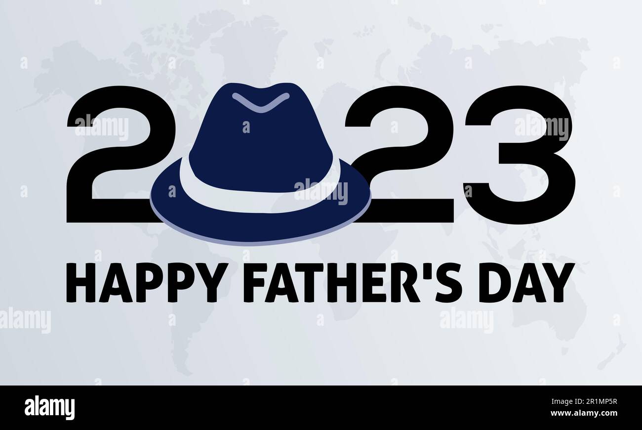 2023 modello di illustrazione vettoriale di celebrazione del giorno del Padre del concetto. Vacanza osservato su ogni giugno Illustrazione Vettoriale
