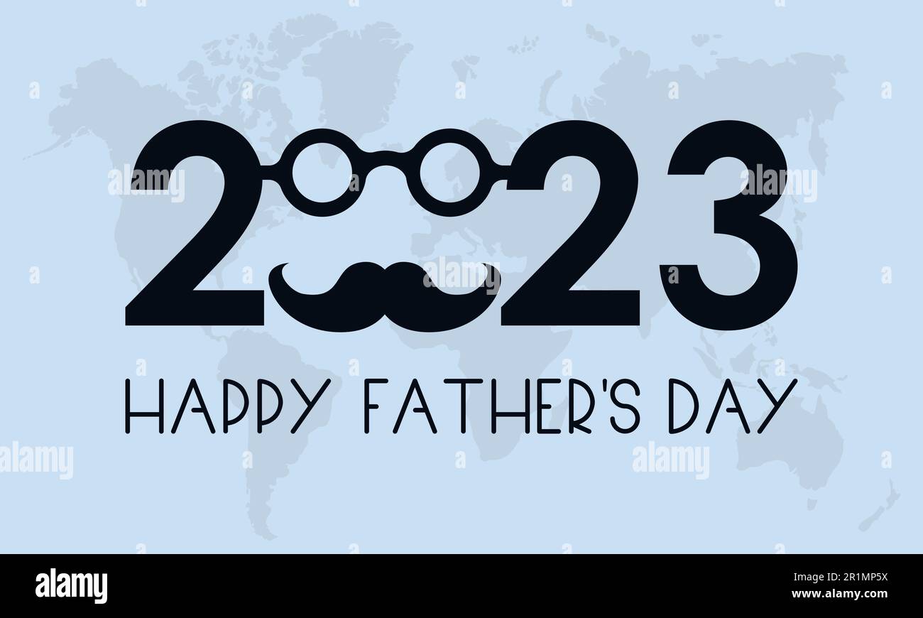 2023 modello di illustrazione vettoriale di celebrazione del giorno del Padre del concetto. Vacanza osservato su ogni giugno Illustrazione Vettoriale