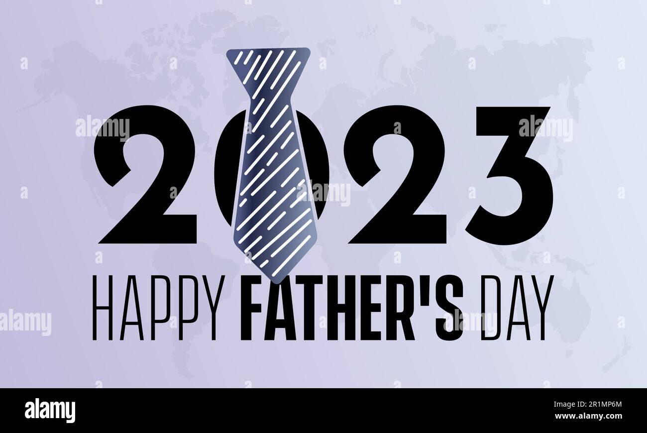 2023 modello di illustrazione vettoriale di celebrazione del giorno del Padre del concetto. Vacanza osservato su ogni giugno Illustrazione Vettoriale