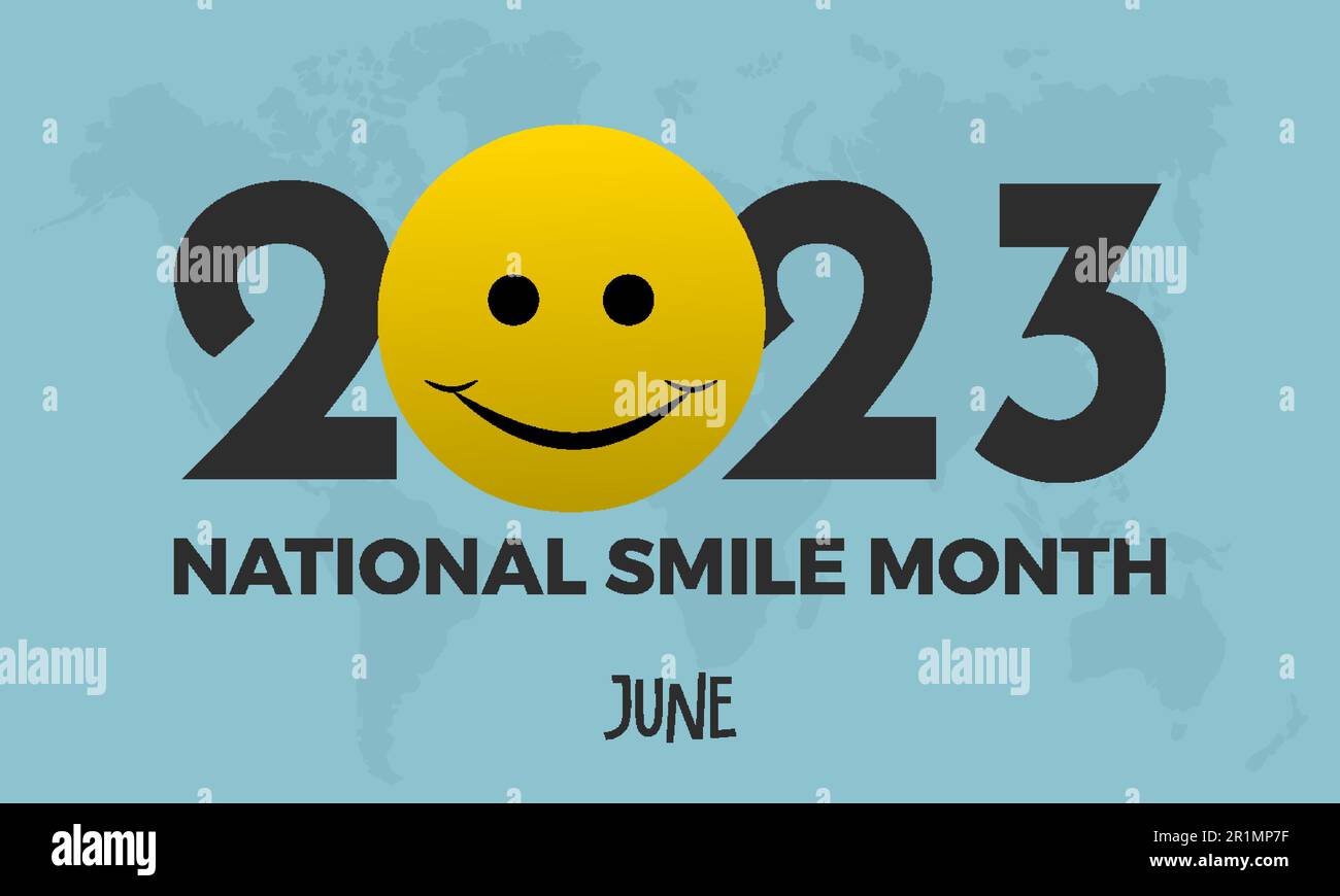 2023 concetto National Smile mese amicizia, salute orale, felicità vettore modello di illustrazione Illustrazione Vettoriale