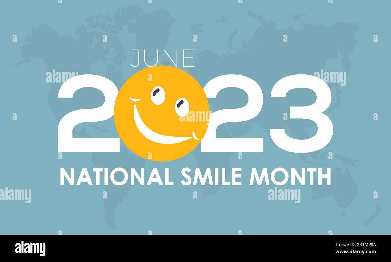 2023 concetto National Smile mese amicizia, salute orale, felicità vettore modello di illustrazione Illustrazione Vettoriale